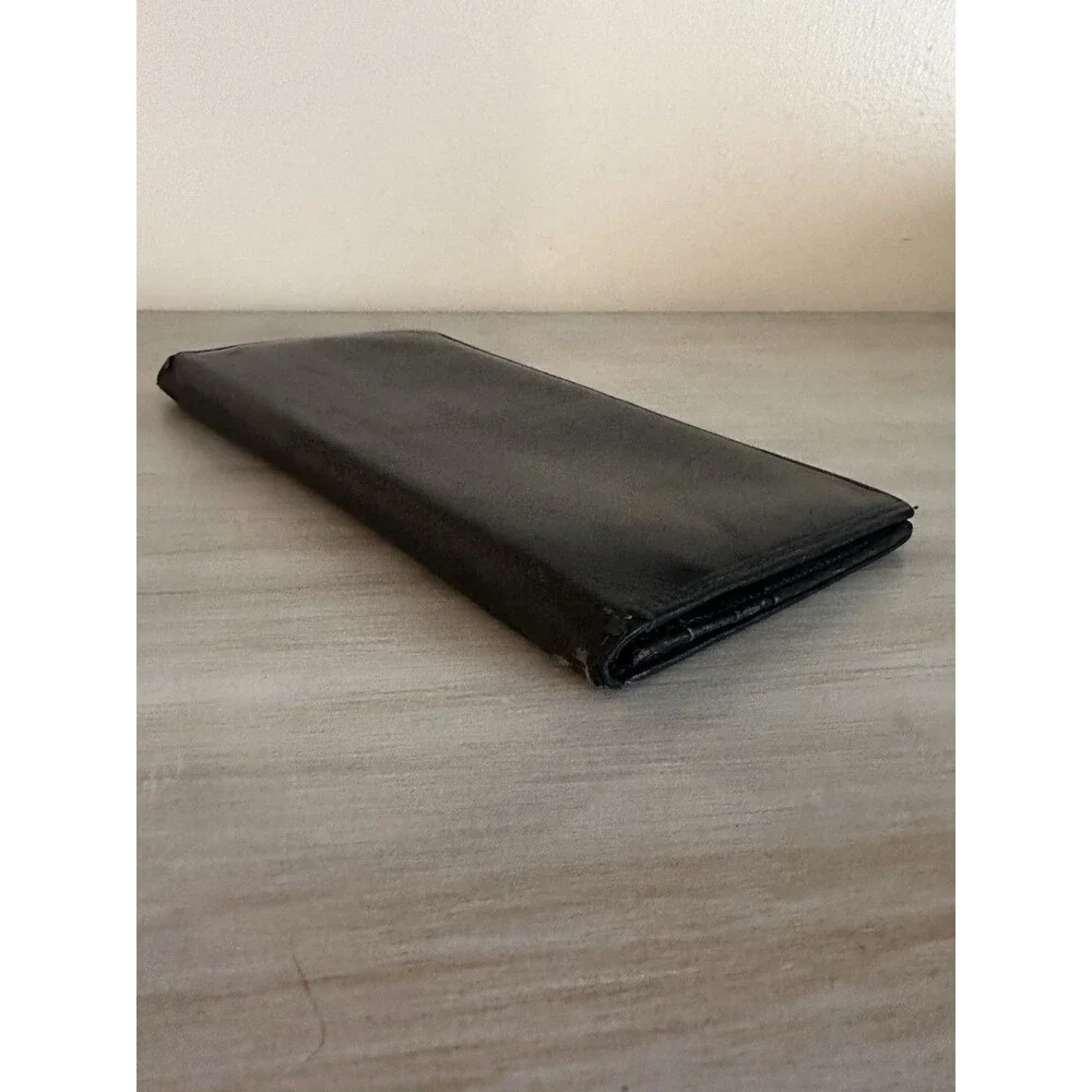 Authentic Dunhill Black Smooth Leather Long Wallet with Original Box & Cards